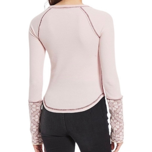 Free People Pink Reversible Thermal Top - Picture 2 of 13
